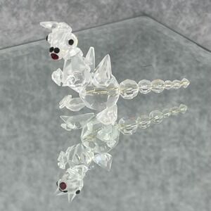 Crystal Dragon Figurine Clear Small Fantasy Collectible Mini Shelf Decor VIDEO